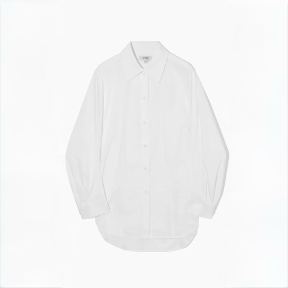 COS Oversized White Tailored Shirt 100% Cotton Minimalist EUR 42 Fits US 8-10 - Picture 2 of 11